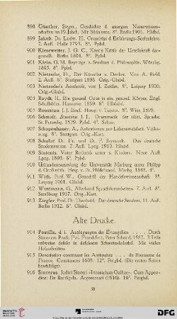 Alte Drucke (Nr. 914 - 927)