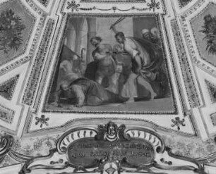 Cappella Inghirami — Gewölbe — Szenen aus dem Leben des heiligen Paulus und dessen Tugenden — Juden prügeln den heiligen Petrus