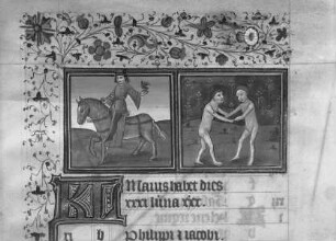 Stundenbuch Karls V. — Monatsblatt Mai mit Tierkreiszeichen Zwillinge, Folio 197