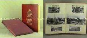 Kassette mit Fotoalbum über den Wiederaufbau der Deutschen Reichsbahn nach 1945
