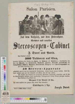 Salon Parisien. Stereoscopen-Cabinet