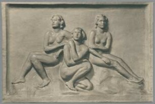 Relief drei Frauen, 1928, Porzellan
