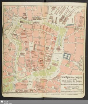 Stadtplan von Leipzig (innere Stadt) für die Zwecke der Messen