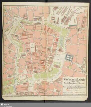 Stadtplan von Leipzig (innere Stadt) für die Zwecke der Messen