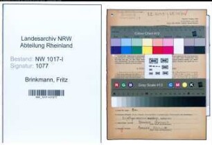 Entnazifizierung Fritz Brinkmann , geb. 01.06.1900 (Schreinermeister)