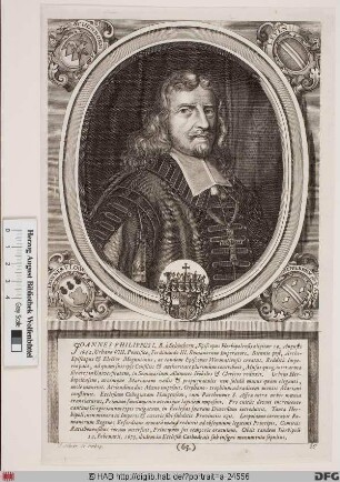 Bildnis Johann Philipp I. (Reichsfrhr. von Schönborn), 1642-73 Fürstbischof von Würzburg, 1647-73 Kurfürst u. Erzbischof von Mainz u. 1663-73 Fürstbischof von Worms
