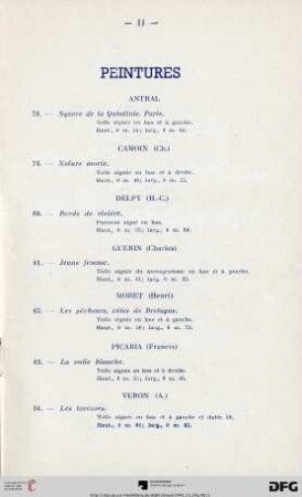 Peintures (Nr. 78-84)