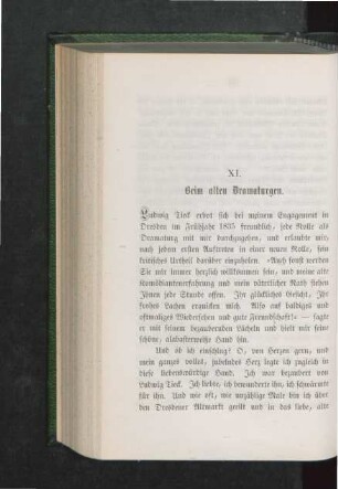 XI. Beim alten Dramaturgen