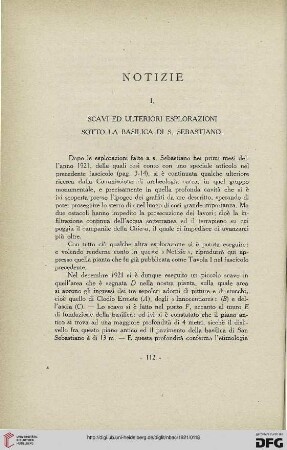 Scavi ed ulteriori esplorazioni sotto la Basilica di S. Sebastiano