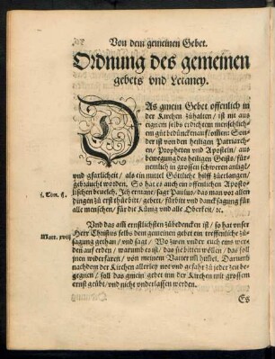 Ordnung des gemeinen gebets und Letaney.