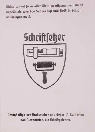 Neue Handwerkerwappen : Schriftsetzerwappen, 1934