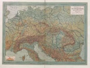 Physikalische Karte von Österreich-Ungarn und den angrenzenden Ländern