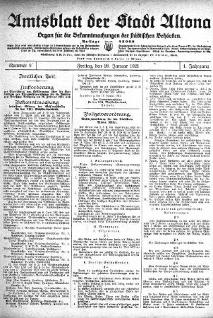 Nummer 9 : Freitag, den 28. Januar 1921