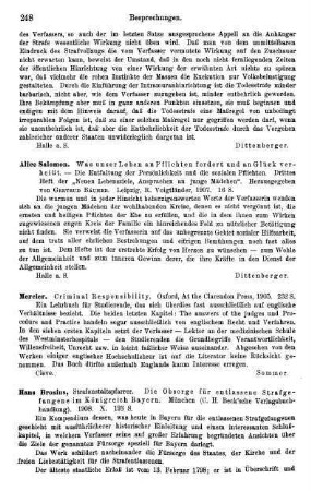 248, Mercier. Criminal Responsibility. 1905
