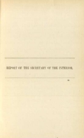 Report of the Secretay of the Interior