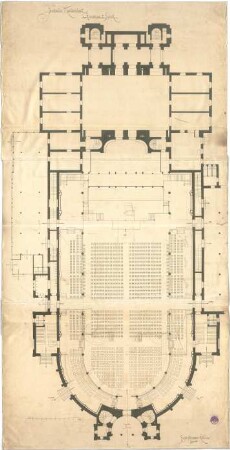 Billing, Hermann; Karlsruhe; Künstlerfest 1901 in der Festhalle, Ausstattung; Umbau Festhalle - Grundriss 1. OG