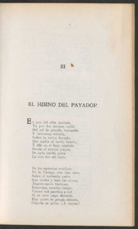 III El himno del payador