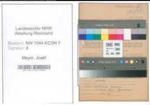 Entnazifizierung Josef Meyer , geb. 30.09.1909 (Polsterer)