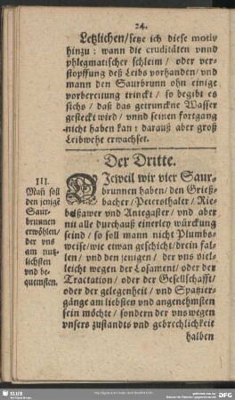 Der Dritte [Man[n] soll den jenige[n] Saurbrunnen erwöhlen, der uns am nutzlichsten und bequemsten]