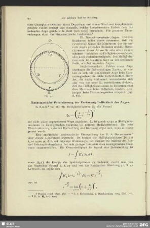 Mathematische Formulierung der Farbenempfindlichkeit des Auges