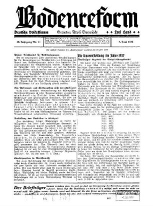 Die Bauernsiedlung im Jahre 1937