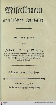Acht und zwanzigster Heft