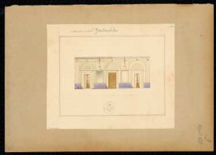 Dekoration eines Gartensalons Monatskonkurrenz April 1830: Aufriss Innenwanddekoration; Maßstabsleiste