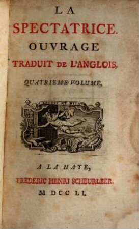 La spectatrice : ouvrage traduit de l'anglois, 4. 1751