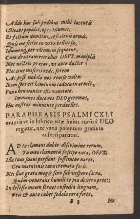 Paraphrasis Psalmi CXLI ...