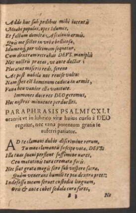 Paraphrasis Psalmi CXLI ...