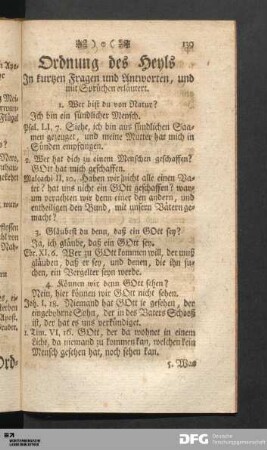 Ordnung des Heyls [...].