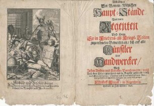 "Abbildung und Beschreibung der gemein=nützlichen Haupt=stände biß auf die Künstler und Handwerker" - Frontispiz