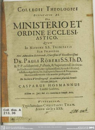11: De ministerio et ordine ecclesiastico