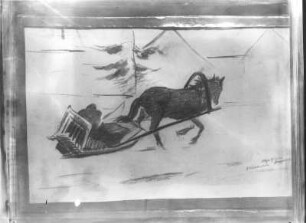 Weihnachten. Kohlezeichnung (1927; E. Richter). Entstanden in Dorpat