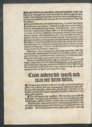 Czum andern: die worth und was wir beten sollen.