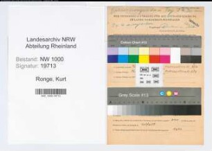Entnazifizierung Kurt Ronge, geb. 08.03.1910 (Angest.)