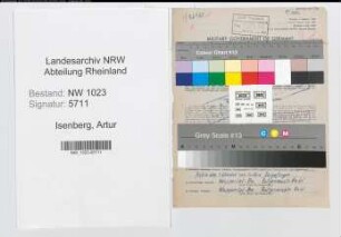 Entnazifizierung Artur Isenberg , geb. 17.11.1895 (Staedt.Angest.)