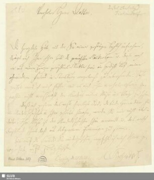 307: Brief von Konstantin von Tischendorf an Robert Schumann - Mus.Schu.307