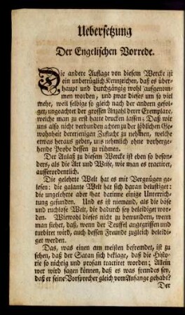 Uebersetzung Der Engelischen Vorrede