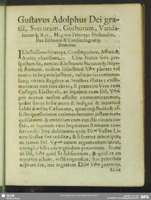 Gustavus Adolphus Dei Gratia, Svecorum, Gothorum ... [29. Juli 1629]