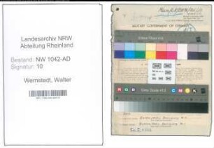 Entnazifizierung Walter Wernstedt , geb. 08.10.1901 (Vermessungsinspektor)