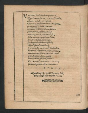 Valete o Medici cohors proterva ...