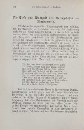 5. Die Tiefe und Wahrheit des Naturgefühls - Wordsworth