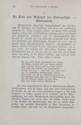 5. Die Tiefe und Wahrheit des Naturgefühls - Wordsworth