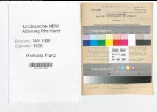 Entnazifizierung Franz Gerhorst , geb. 18.11.1882 (Holzmeister)