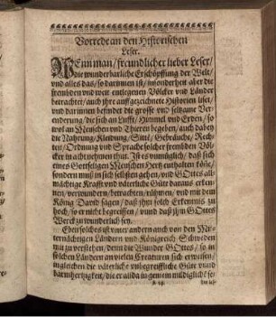 Vorrede an den Historischen Leser
