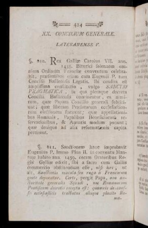 434-445, XX. Concilium (§ 610 - 622)