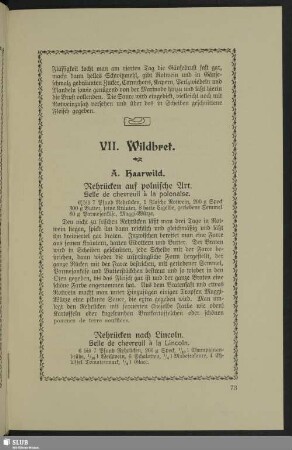 VII. Wildbret