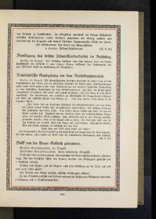 Vaterländische Kundgebung vor dem Reichskanzlerpalais.