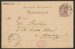 Brief an B. Schott's Söhne : 20.12.1884
